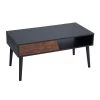 18.5 in. H x 19.69 in. D Coffee Table with Storage Shelf and Drawer in Brown and Black by HOUSEHOLD ESSENTIALS