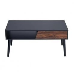 18.5 in. H x 19.69 in. D Coffee Table with Storage Shelf and Drawer in Brown and Black by HOUSEHOLD ESSENTIALS -Richelieu Hardware Sales brown black household essentials coffee tables 8106 1 66 1000