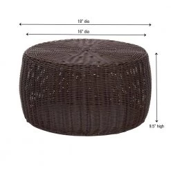 9 in. H Brown Resin Wicker Foot Stool Ottoman by HOUSEHOLD ESSENTIALS -Richelieu Hardware Sales brown household essentials ottomans ml 5005 4f 1000
