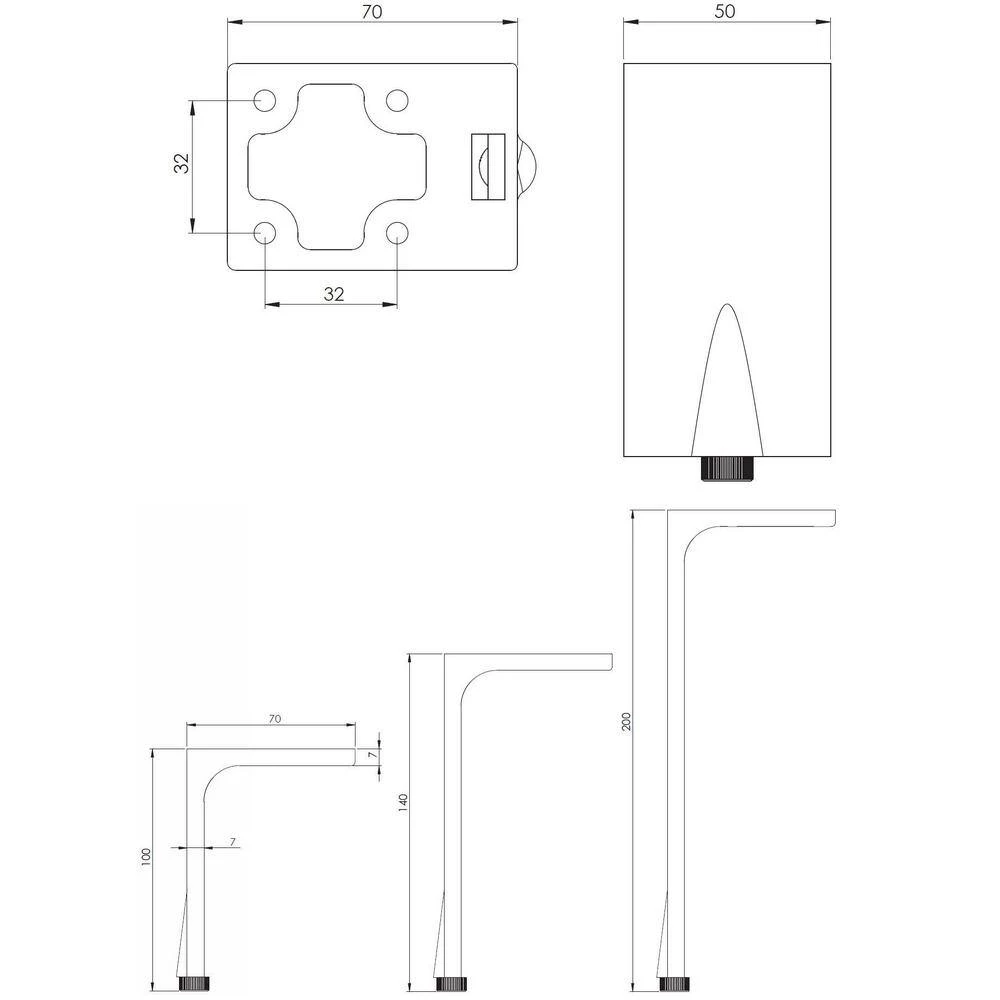 7 7/8 in. (200 mm) Chrome Zamak Furniture Leg with leveling Glide by Richelieu Hardware 8 7 7/8 in. (200 mm) Chrome Zamak Furniture Leg with leveling Glide by Richelieu Hardware - Image 6