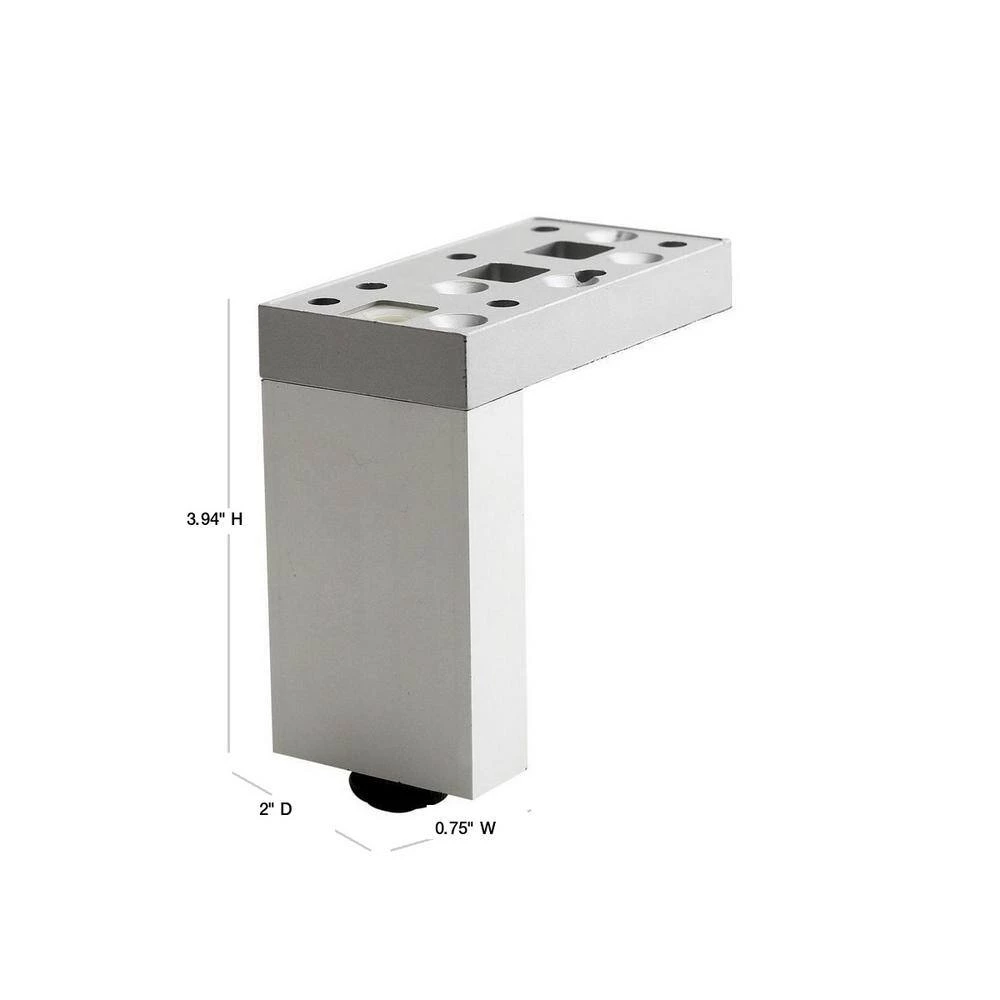 3 15/16 in. (100 mm) Chrome Aluminum Contemporary Furniture Leg with Adjustable Shape and leveling Glide by Richelieu Hardware 4 3 15/16 in. (100 mm) Chrome Aluminum Contemporary Furniture Leg with Adjustable Shape and leveling Glide by Richelieu Hardware - Image 2