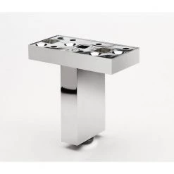 3 15/16 in. (100 mm) Chrome Aluminum Contemporary Furniture Leg with Adjustable Shape and leveling Glide by Richelieu Hardware