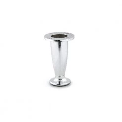 2 9/16 in. (65 mm) Chrome Metal Round Contemporary Furniture Leg with leveling Glide by Richelieu Hardware
