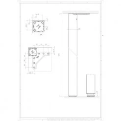 34 1/4 in. (870 mm) Chrome Steel Square Design Table Leg with leveling Glide by Richelieu Hardware -Richelieu Hardware Sales chrome richelieu hardware furniture parts 644870140 1f 1000