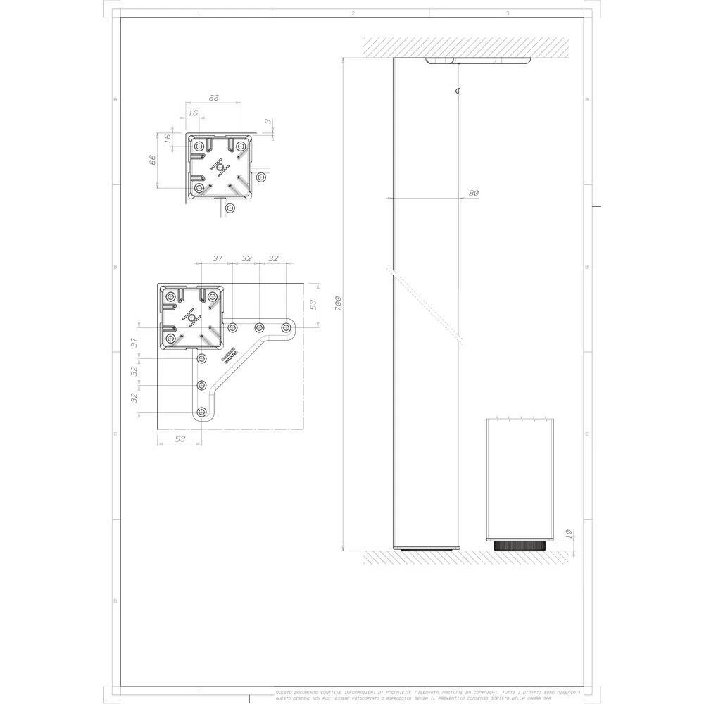 27 3/4 in. (705 mm) Chrome Steel Square Design Table Leg with leveling Glide (4-Pack) by Richelieu Hardware 6 27 3/4 in. (705 mm) Chrome Steel Square Design Table Leg with leveling Glide (4-Pack) by Richelieu Hardware - Image 4