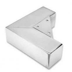 2 3/16 in. (56 mm) Chrome Steel Rectangular Contemporary Furniture Leg by Richelieu Hardware