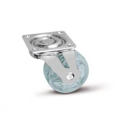 2 in. (50 mm) Clear Non-Braking Swivel Plate Caster with 66 lb. Load Rating by Richelieu Hardware