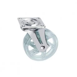 2-15/16 in. (75 mm) Clear Non-Braking Swivel Plate Caster with 88 lb. Load Rating by Richelieu Hardware