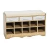 19.75 in. H x 32 in. W Coastal Oak Rectangular Hallway 10-Pocket Entry Bench by HOUSEHOLD ESSENTIALS -Richelieu Hardware Sales coastal oak household essentials bedroom benches 8522 1 64 1000