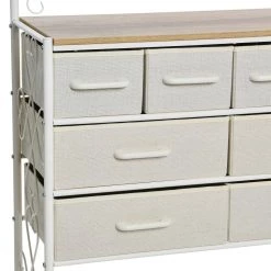 Victoria Wide Coastal Oak 8-Drawer Storage Chest 40.5 in. H x 33.25 in. W x 13 in. D by HOUSEHOLD ESSENTIALS -Richelieu Hardware Sales coastal oak household essentials chest of drawers 8422 1 4f 1000