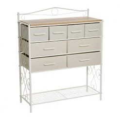 Victoria Wide Coastal Oak 8-Drawer Storage Chest 40.5 in. H x 33.25 in. W x 13 in. D by HOUSEHOLD ESSENTIALS