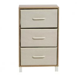 Hallway Coastal Oak 3-Drawer Chest, 25.75 in. H x 16 in. W by HOUSEHOLD ESSENTIALS