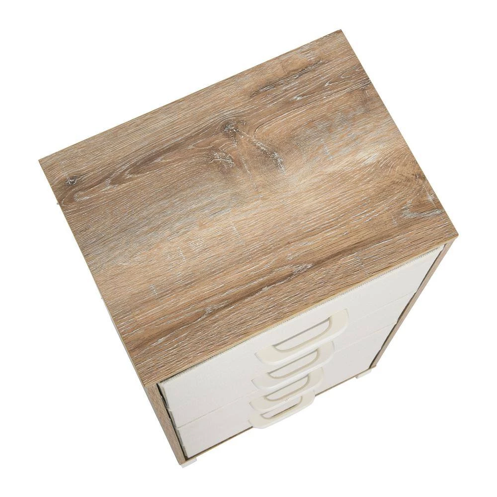 Hallway Narrow Coastal Oak 4-Drawer Chest 33.25 in. H x 16 in. W x 12 in. D by HOUSEHOLD ESSENTIALS 8 Hallway Narrow Coastal Oak 4-Drawer Chest 33.25 in. H x 16 in. W x 12 in. D by HOUSEHOLD ESSENTIALS - Image 6