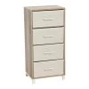Hallway Narrow Coastal Oak 4-Drawer Chest 33.25 in. H x 16 in. W x 12 in. D by HOUSEHOLD ESSENTIALS