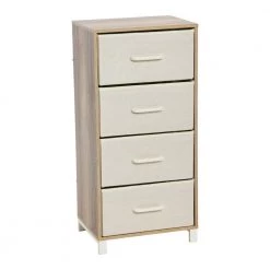 Hallway Narrow Coastal Oak 4-Drawer Chest 33.25 in. H x 16 in. W x 12 in. D by HOUSEHOLD ESSENTIALS