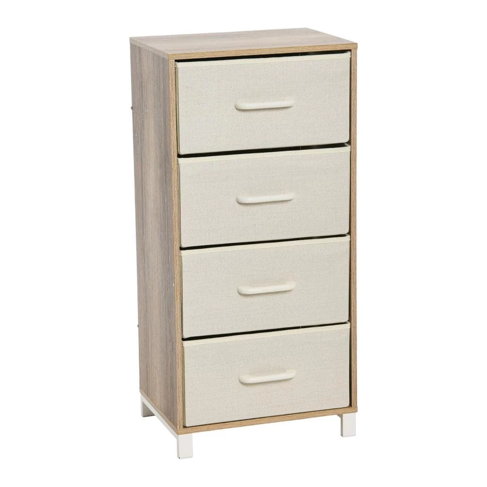 Hallway Narrow Coastal Oak 4-Drawer Chest 33.25 in. H x 16 in. W x 12 in. D by HOUSEHOLD ESSENTIALS 3 Hallway Narrow Coastal Oak 4-Drawer Chest 33.25 in. H x 16 in. W x 12 in. D by HOUSEHOLD ESSENTIALS