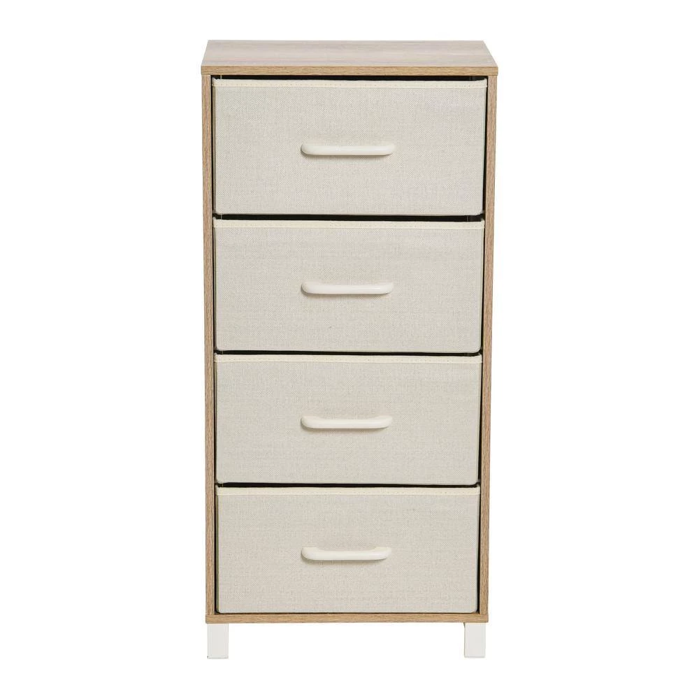 Hallway Narrow Coastal Oak 4-Drawer Chest 33.25 in. H x 16 in. W x 12 in. D by HOUSEHOLD ESSENTIALS 6 Hallway Narrow Coastal Oak 4-Drawer Chest 33.25 in. H x 16 in. W x 12 in. D by HOUSEHOLD ESSENTIALS - Image 4