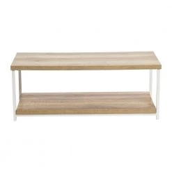 Jamestown 2 Tier Wide Rectangular Coffee Table MDF Top, 39.4" W x 15.75" H Coastal Oak by HOUSEHOLD ESSENTIALS -Richelieu Hardware Sales coastal oak household essentials coffee tables 8225 1 4f 1000