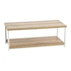 Jamestown 2 Tier Wide Rectangular Coffee Table MDF Top, 39.4" W x 15.75" H Coastal Oak by HOUSEHOLD ESSENTIALS -Richelieu Hardware Sales coastal oak household essentials coffee tables 8225 1 76 1000