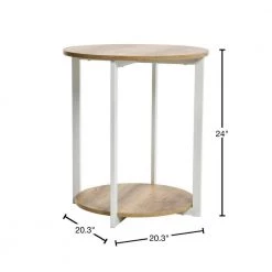 Jamestown 2 Tier End Table, Round, Coastal Oak, 20.3" Wide by HOUSEHOLD ESSENTIALS 13 Jamestown 2 Tier End Table, Round, Coastal Oak, 20.3" Wide by HOUSEHOLD ESSENTIALS -Richelieu Hardware Sales coastal oak household essentials end side tables 8227 1 40 1000