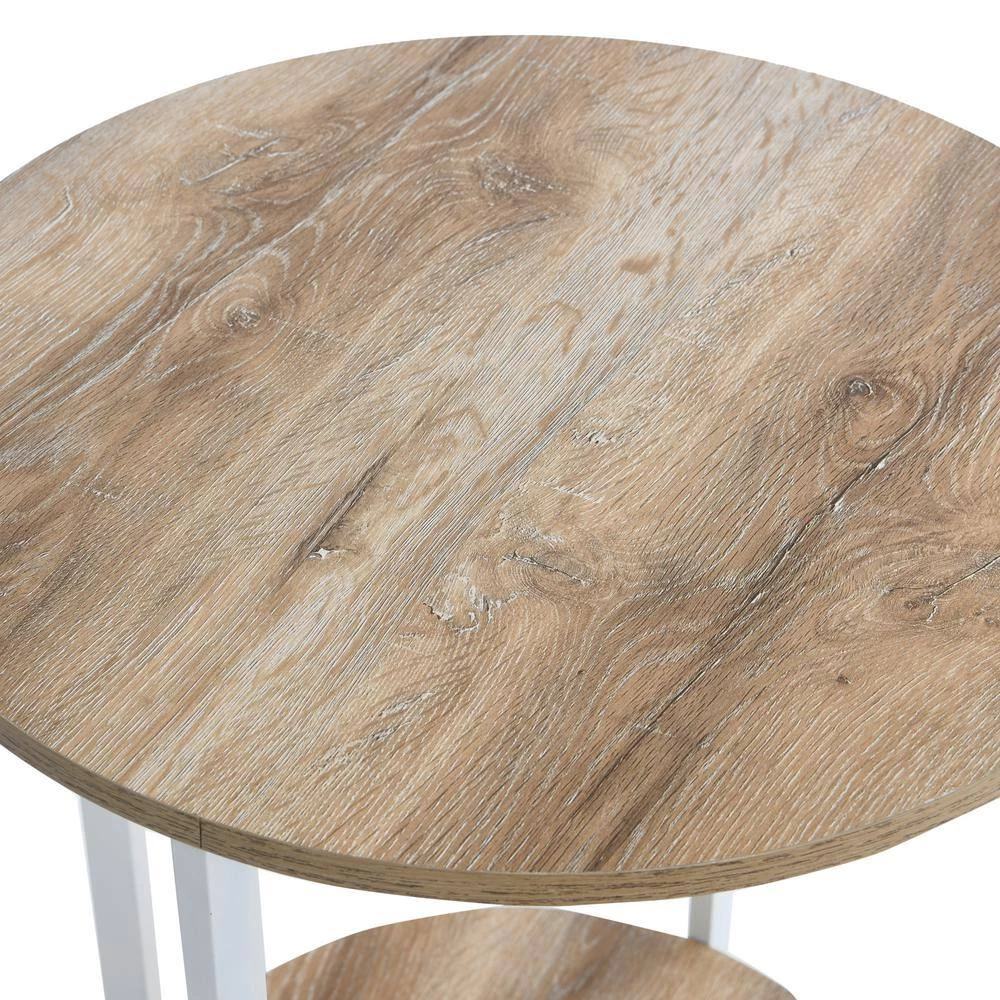 Jamestown 2 Tier End Table, Round, Coastal Oak, 20.3" Wide by HOUSEHOLD ESSENTIALS 9 Jamestown 2 Tier End Table, Round, Coastal Oak, 20.3" Wide by HOUSEHOLD ESSENTIALS - Image 7