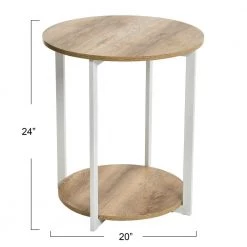 Jamestown 2 Tier End Table, Round, Coastal Oak, 20.3" Wide by HOUSEHOLD ESSENTIALS 14 Jamestown 2 Tier End Table, Round, Coastal Oak, 20.3" Wide by HOUSEHOLD ESSENTIALS -Richelieu Hardware Sales coastal oak household essentials end side tables 8227 1 c3 1000
