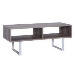 Jamestown Media Table, Rectangular, Coastal Oak, Holds 60in Televisions,15.75 in. H x 39.37 in. W x 15.75 in. D by HOUSEHOLD ESSENTIALS