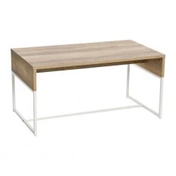 35.43 in. Coastal Oak Finish Wrap Wood Rectangle Coffee Table by HOUSEHOLD ESSENTIALS