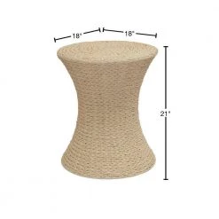 18 in. Hour Glass Table in Cream Paper Rope by HOUSEHOLD ESSENTIALS -Richelieu Hardware Sales cream household essentials end side tables ml 4154 40 1000
