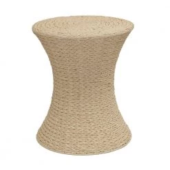 18 in. Hour Glass Table in Cream Paper Rope by HOUSEHOLD ESSENTIALS