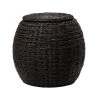 17 in. Barrel Basket Side Table in Hyacinth Dark Stain by HOUSEHOLD ESSENTIALS -Richelieu Hardware Sales dark brown household essentials end side tables ml 4230 64 1000