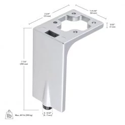 7 7/8 in. (200 mm) Dark Brown Zamak Furniture Leg with leveling Glide by Richelieu Hardware -Richelieu Hardware Sales dark brown richelieu hardware furniture parts 203200060 44 1000