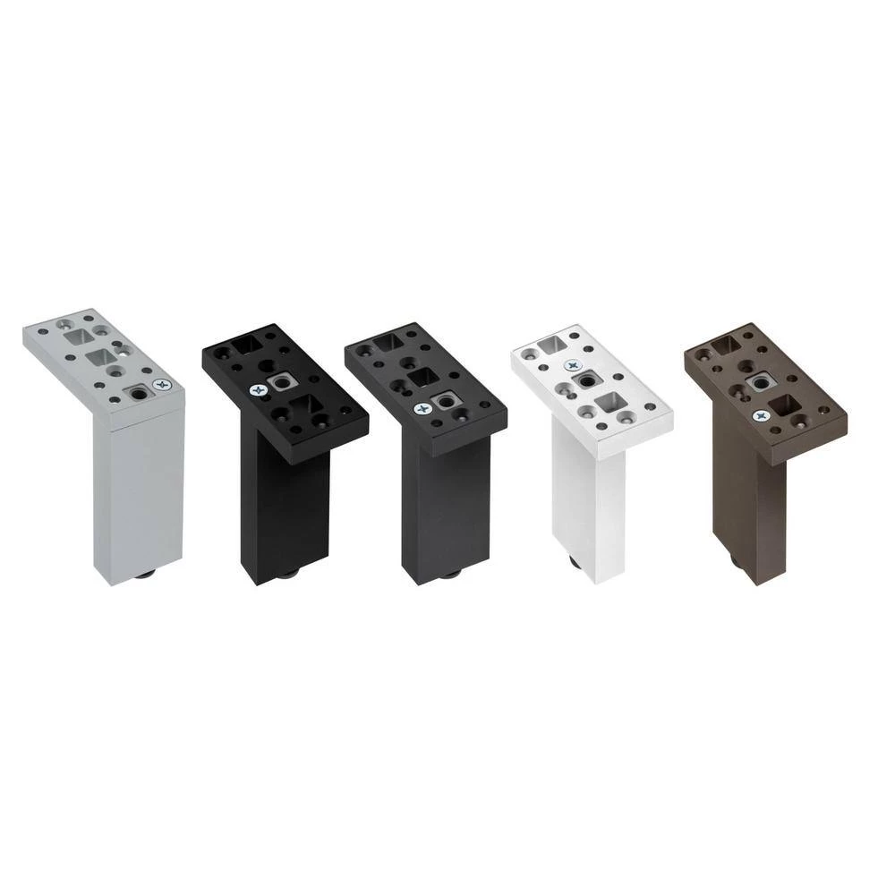 9 13/16 in. (250 mm) Dark Brown Aluminum Contemporary Furniture Leg with Adjustable Shape and leveling Glide by Richelieu Hardware 5 9 13/16 in. (250 mm) Dark Brown Aluminum Contemporary Furniture Leg with Adjustable Shape and leveling Glide by Richelieu Hardware - Image 3