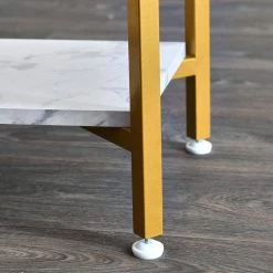 18.5 in. Square Crown White Marble Modern Wood Side Table by HOUSEHOLD ESSENTIALS -Richelieu Hardware Sales faux marble gold household essentials end side tables hh8249 1 1f 1000