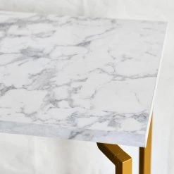 18.5 in. Square Crown White Marble Modern Wood Side Table by HOUSEHOLD ESSENTIALS -Richelieu Hardware Sales faux marble gold household essentials end side tables hh8249 1 4f 1000