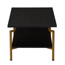 43 in. Rectangle Crown Modern Wood Coffee Table in Black Oak, Particle Board by HOUSEHOLD ESSENTIALS -Richelieu Hardware Sales gold and black oak finish household essentials coffee tables hh8236 1 c3 1000