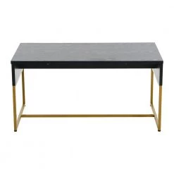 35.43 in. Black Oak Rectangle Particle Board Wrap Coffee Table with Gold Frame by HOUSEHOLD ESSENTIALS -Richelieu Hardware Sales gold and black oak finish household essentials coffee tables hh8273 1 c3 1000