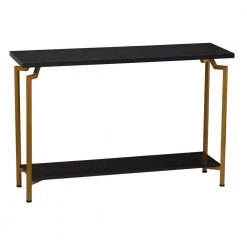 43.7 in. Black Oak Crown Modern Wood Rectangle Sofa Table, Particle Board by HOUSEHOLD ESSENTIALS