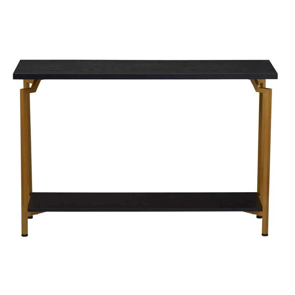 43.7 in. Black Oak Crown Modern Wood Rectangle Sofa Table, Particle Board by HOUSEHOLD ESSENTIALS 5 43.7 in. Black Oak Crown Modern Wood Rectangle Sofa Table, Particle Board by HOUSEHOLD ESSENTIALS - Image 3