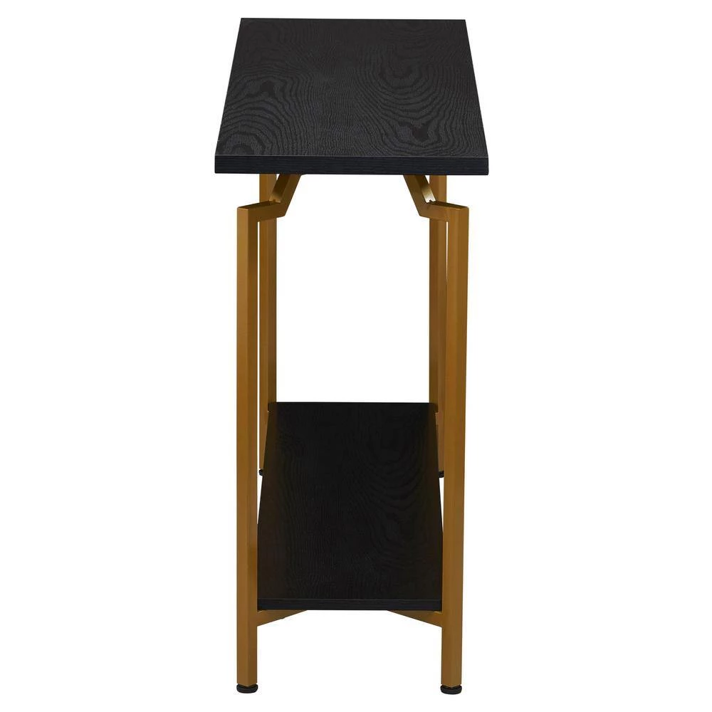 43.7 in. Black Oak Crown Modern Wood Rectangle Sofa Table, Particle Board by HOUSEHOLD ESSENTIALS 4 43.7 in. Black Oak Crown Modern Wood Rectangle Sofa Table, Particle Board by HOUSEHOLD ESSENTIALS - Image 2