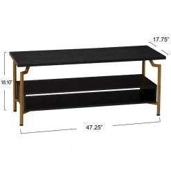 47 in. x 18 in. Wood, Crown Modern TV Stand, Black Oak by HOUSEHOLD ESSENTIALS -Richelieu Hardware Sales gold and black oak finish household essentials tv stands hh8241 1 1f 1000