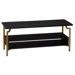 47 in. x 18 in. Wood, Crown Modern TV Stand, Black Oak by HOUSEHOLD ESSENTIALS