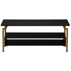 47 in. x 18 in. Wood, Crown Modern TV Stand, Black Oak by HOUSEHOLD ESSENTIALS -Richelieu Hardware Sales gold and black oak finish household essentials tv stands hh8241 1 c3 1000