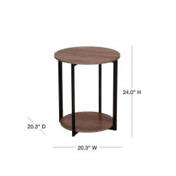 Gray Tone Round Double Tier End Table by HOUSEHOLD ESSENTIALS 15 Gray Tone Round Double Tier End Table by HOUSEHOLD ESSENTIALS -Richelieu Hardware Sales gray household essentials end side tables 8080 1 40 1000