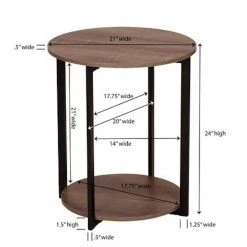 Gray Tone Round Double Tier End Table by HOUSEHOLD ESSENTIALS 20 Gray Tone Round Double Tier End Table by HOUSEHOLD ESSENTIALS -Richelieu Hardware Sales gray household essentials end side tables 8080 1 4f 1000