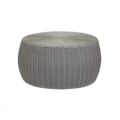 Barrel Gray Storage Resin Low Table Ottoman by HOUSEHOLD ESSENTIALS
