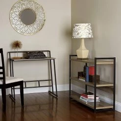 33 in. Rectangular Gray Writing Desk with Open Storage by HOUSEHOLD ESSENTIALS -Richelieu Hardware Sales gray household essentials writing desks 8070 1 31 1000