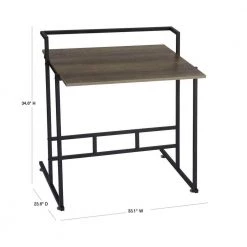 33 in. Rectangular Gray Writing Desk with Open Storage by HOUSEHOLD ESSENTIALS -Richelieu Hardware Sales gray household essentials writing desks 8070 1 40 1000