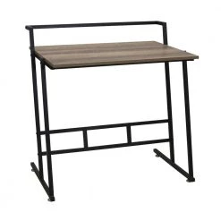 33 in. Rectangular Gray Writing Desk with Open Storage by HOUSEHOLD ESSENTIALS