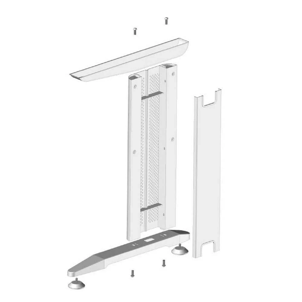 28 1/2 in. (725 mm) Gray Steel C-Leg Desk with leveling Glide (2-Pack) by Richelieu Hardware 4 28 1/2 in. (725 mm) Gray Steel C-Leg Desk with leveling Glide (2-Pack) by Richelieu Hardware - Image 2